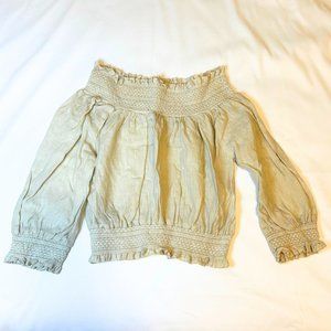Off Shoulder Linen Crop Top Size S